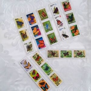 Postage Stamp Bookmarks Butterflies (Set of Eight)